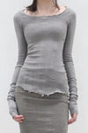 Marc Le Bihan Silk Shrink Classic Long Sleeve Base Top 26900 Series Handmade in France MLB-26900-HUI Grey
